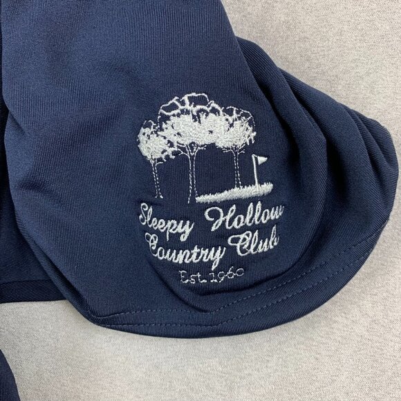 FootJoy Navy Blue Polo Shirt with Stripes - Picture 3 of 9